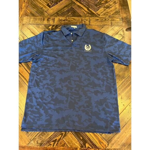 Peter Millar Golf Polo Men XL Blue Camo Indianapolis Colts Game Day Tailgate - Picture 1 of 9